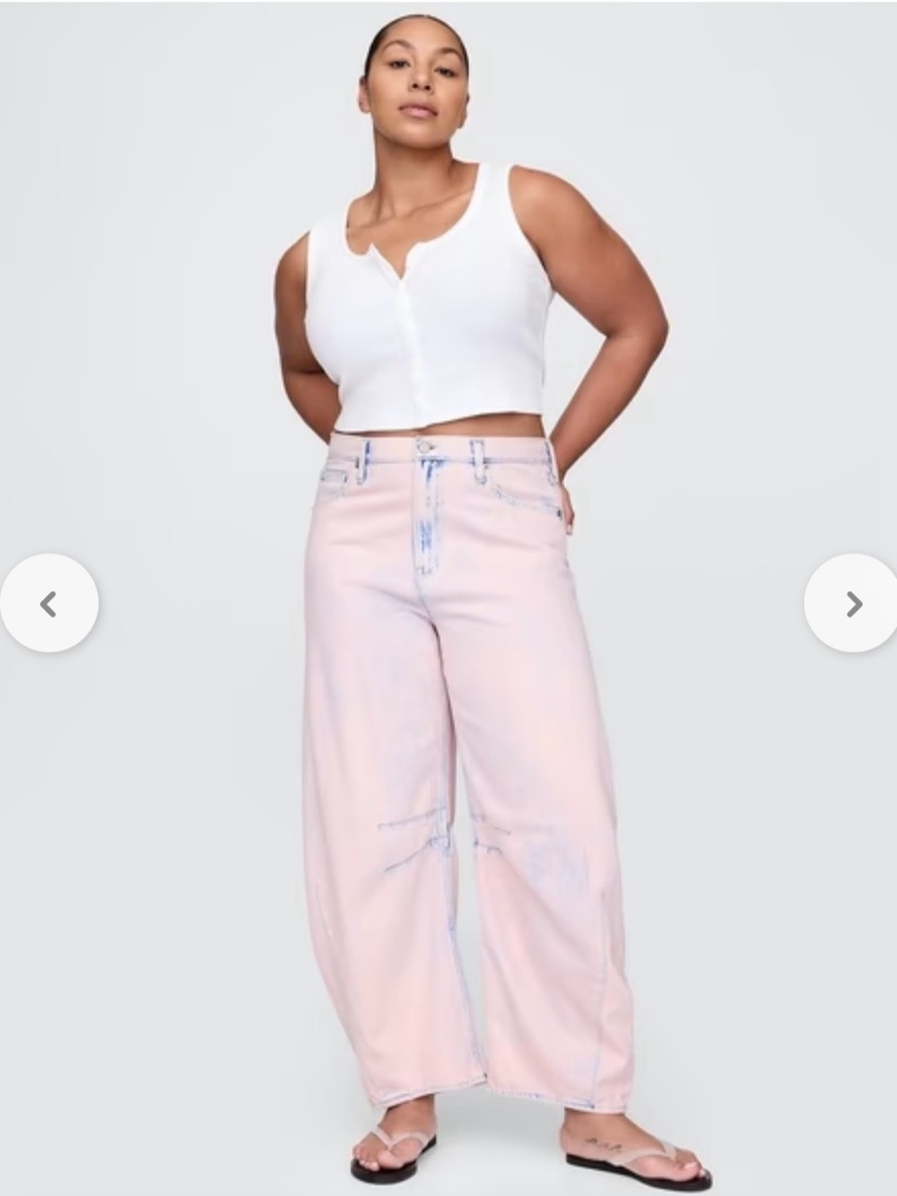 GAP Horseshoe Wide-Leg Pink Washed Jeans
